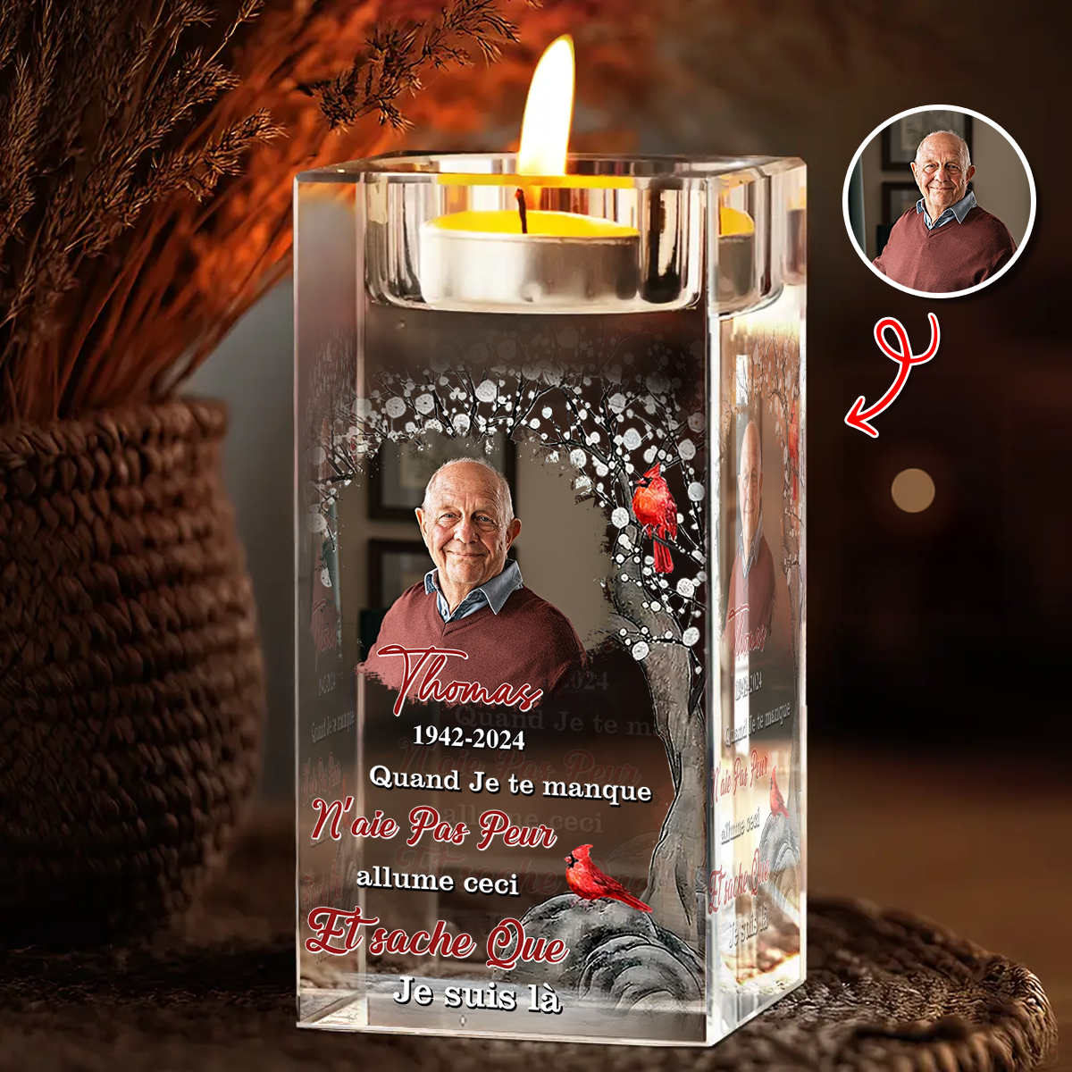 Quand Je Te Manque Personnalisé En Cristal Avec Photo – Toujours Dans Mes Pensées