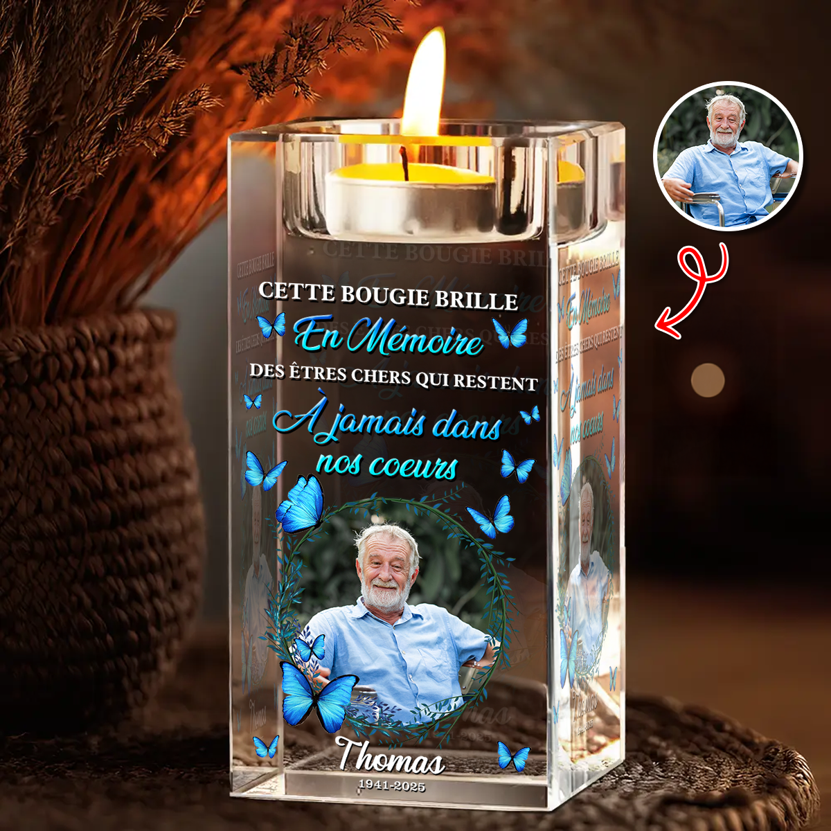 À Jamais Dans Nos Cœurs Personnalisé En Cristal Avec Photo – Toujours Dans Mes Pensées