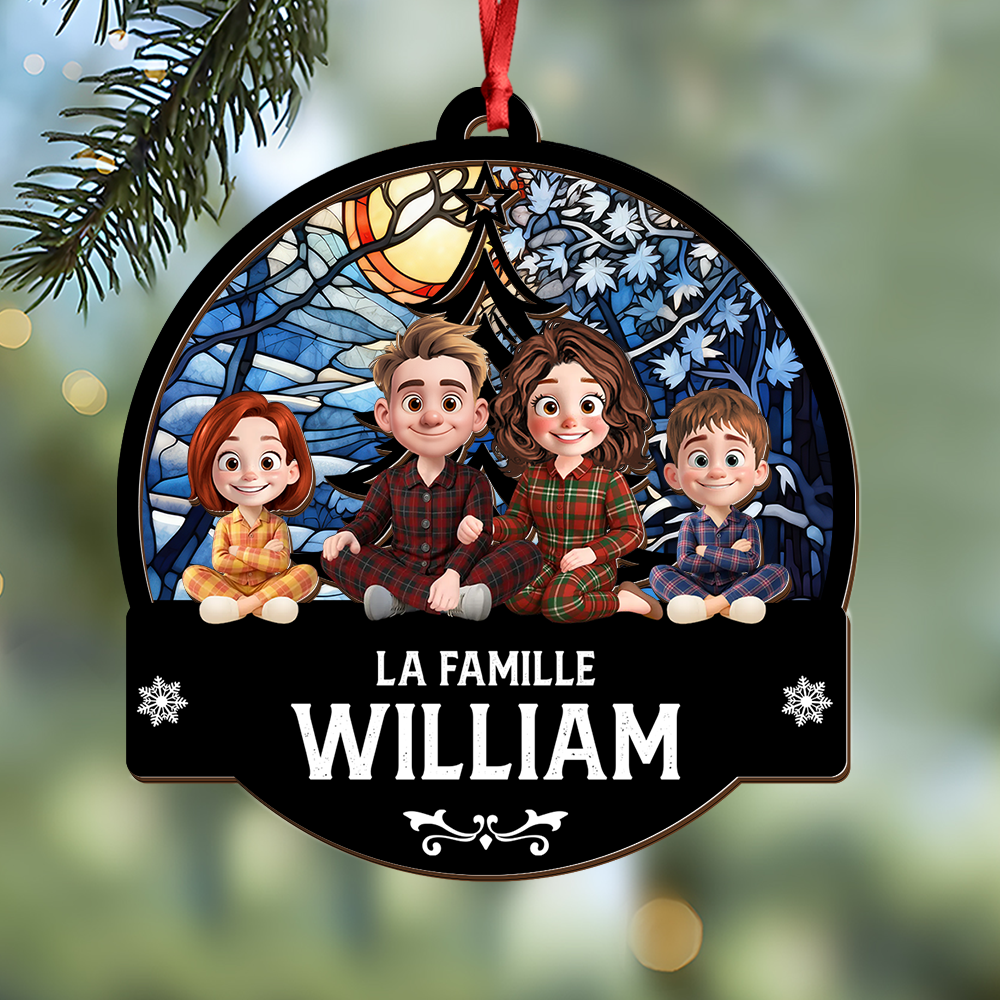 La Famille - Ornement Attrape-Soleil Personnalisé À Suspendre À La Fenêtre