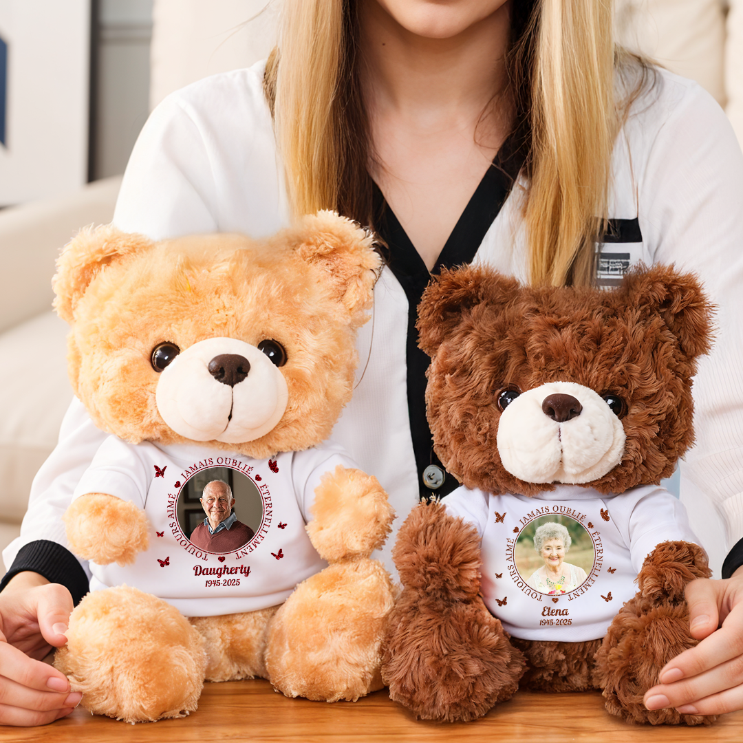 Si jJe Te Manque, Serre Cet Ours - Ours En Peluche en T-shirt Personnalisé avec Photo