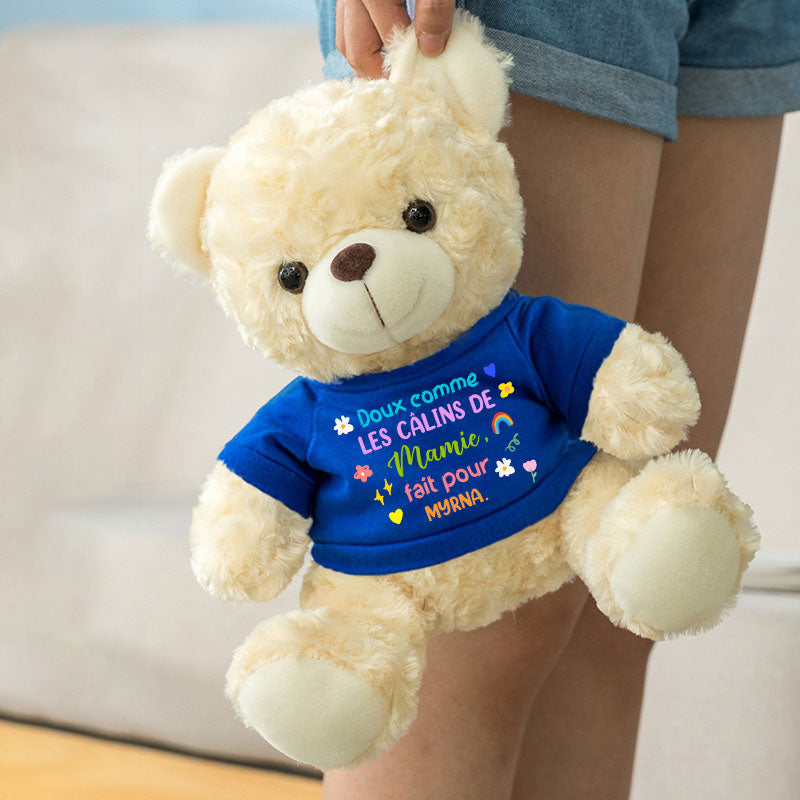 Doux Comme Les Câlins De Mamie - Oursons En Peluche Avec T-shirt Personnalisé