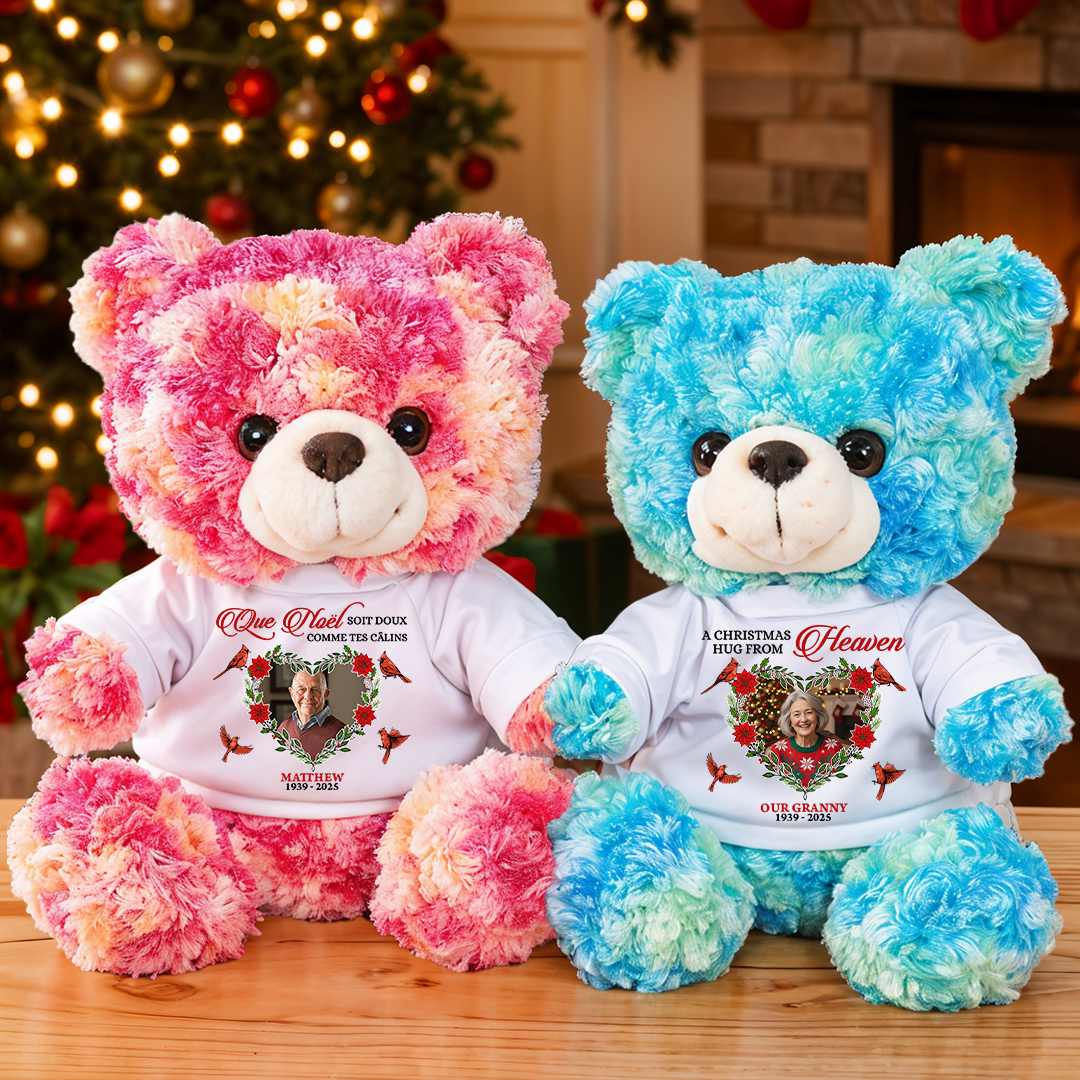 Que Noël Soit Doux Comme Tes Câlins - Ours En Peluche en T-shirt Personnalisé avec Photo
