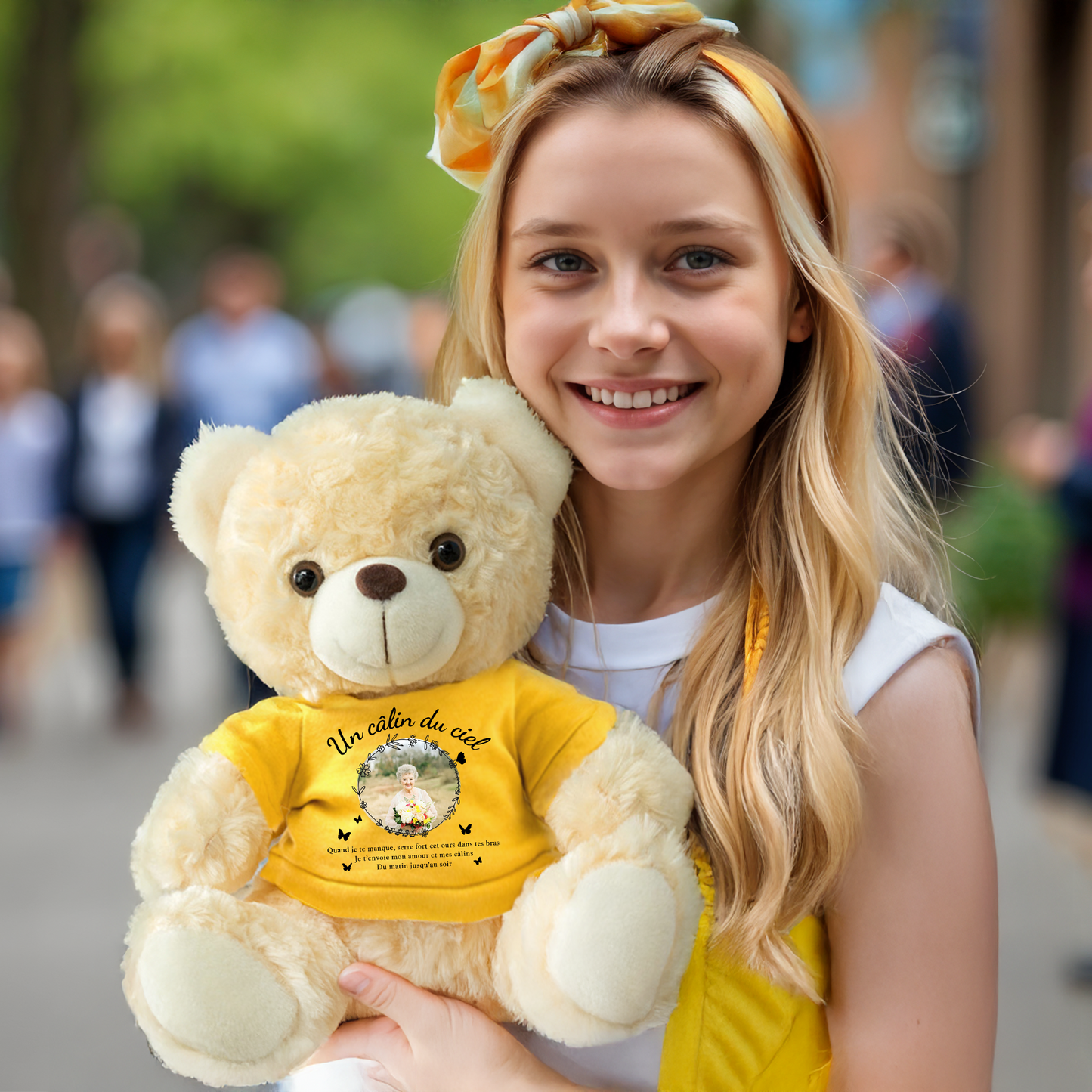 Un Câlin Du Ciel - Oursons En Peluche Avec T-shirt Personnalisé