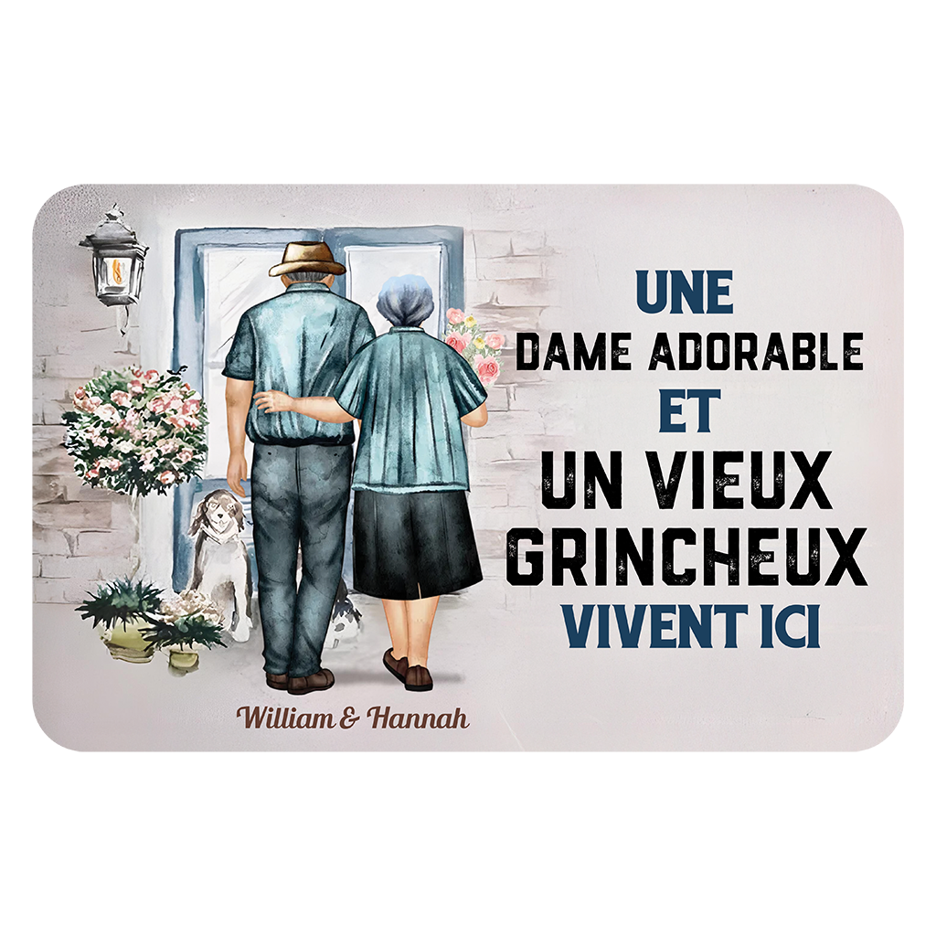 Une Dame Adorable Et Un Vieux Grincheux – Plaque En Métal Personnalisée
