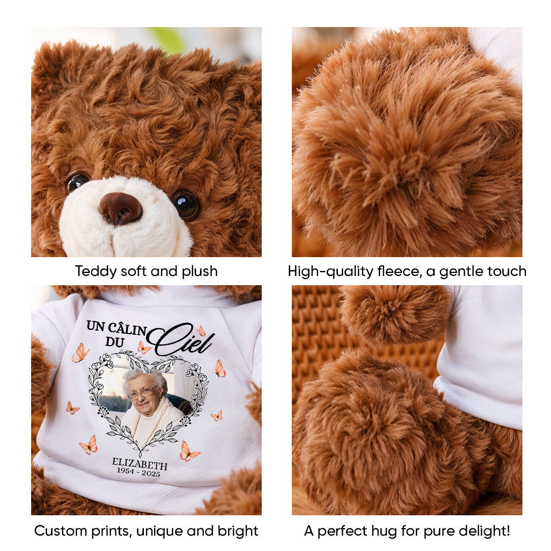 Serre Cet Ourson Souvenir - Ours En Peluche en T-shirt Personnalisé avec Photo