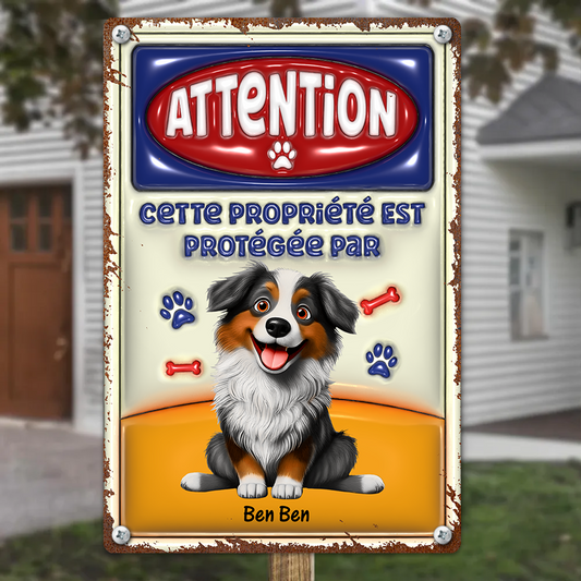 Cette Propriété Est Protégée Par - Plaque En Métal Personnalisée