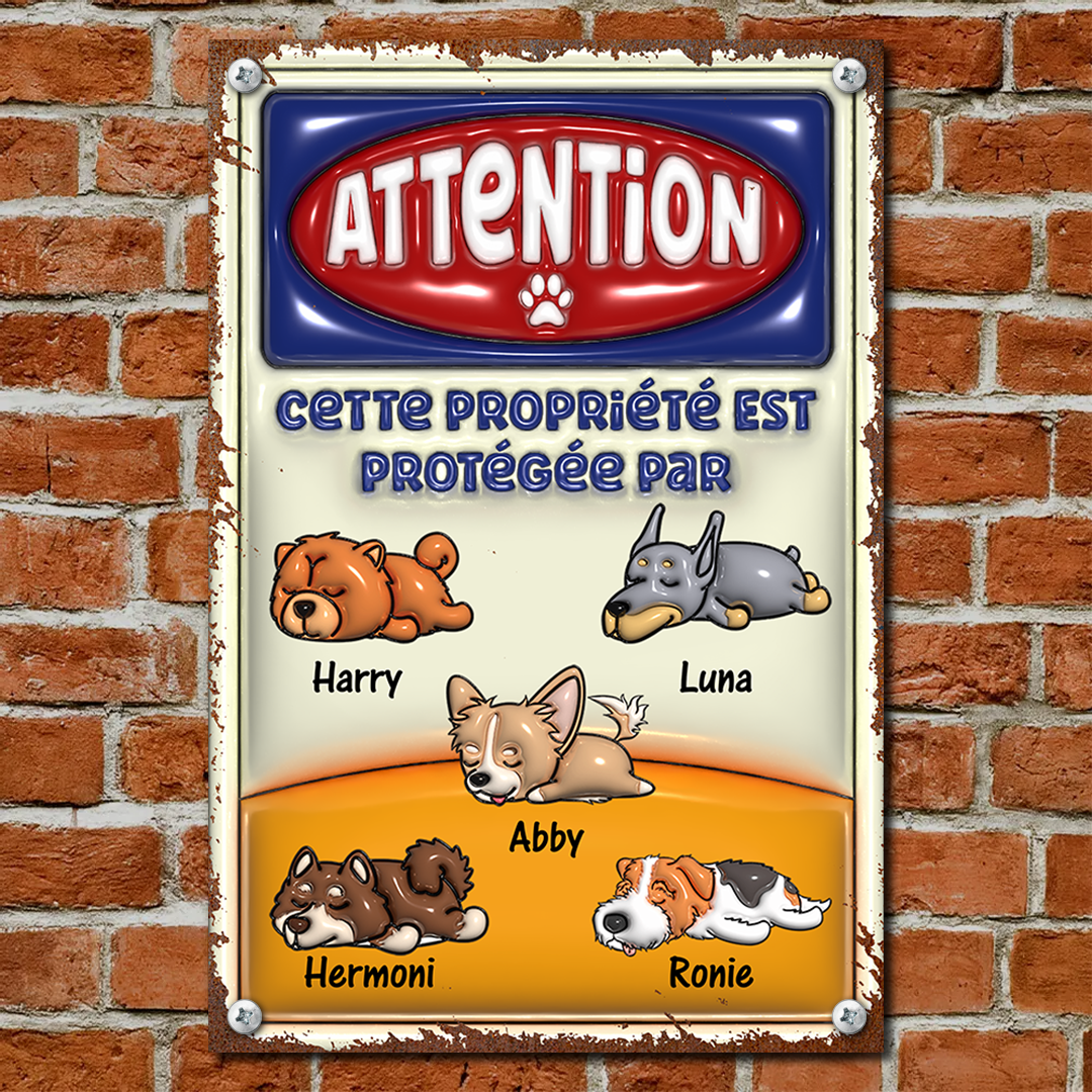 Attention Zone Plaque En Métal - Plaque En Métal Personnalisée