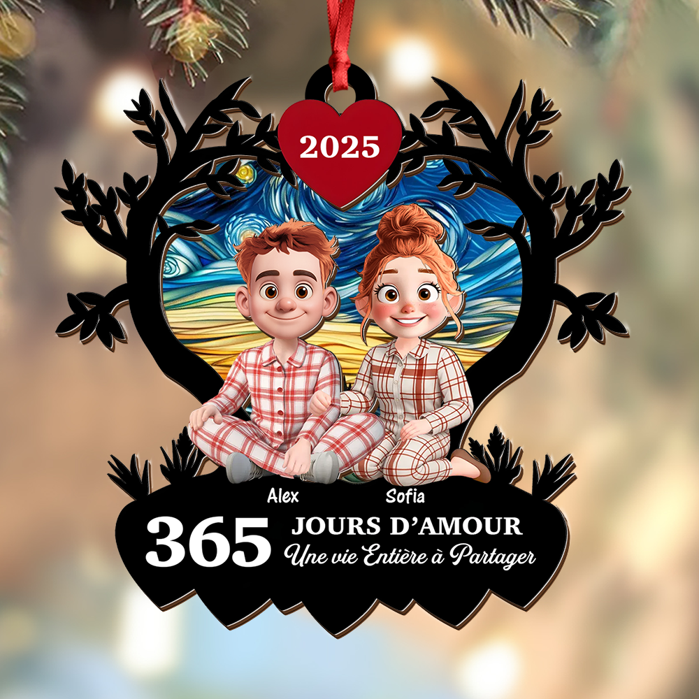 Un An Passé, Mille Souvenirs À Venir - Ornement Attrape-Soleil Personnalisé À Suspendre À La Fenêtre