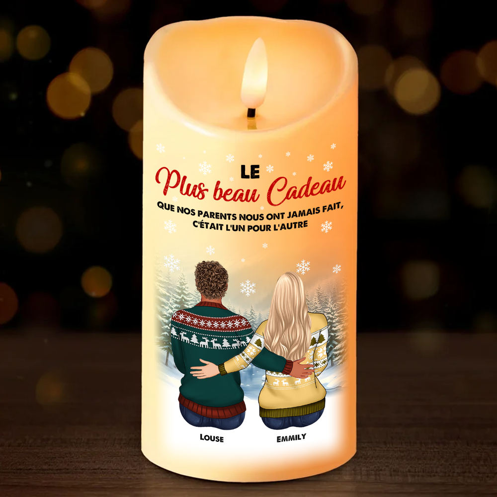Le Plus Beau Cadeau Que Nos Parents Nous Ont Jamais Fait C'était L'un Pour L'autre - Bougie LED Sans Flamme Personnalisée
