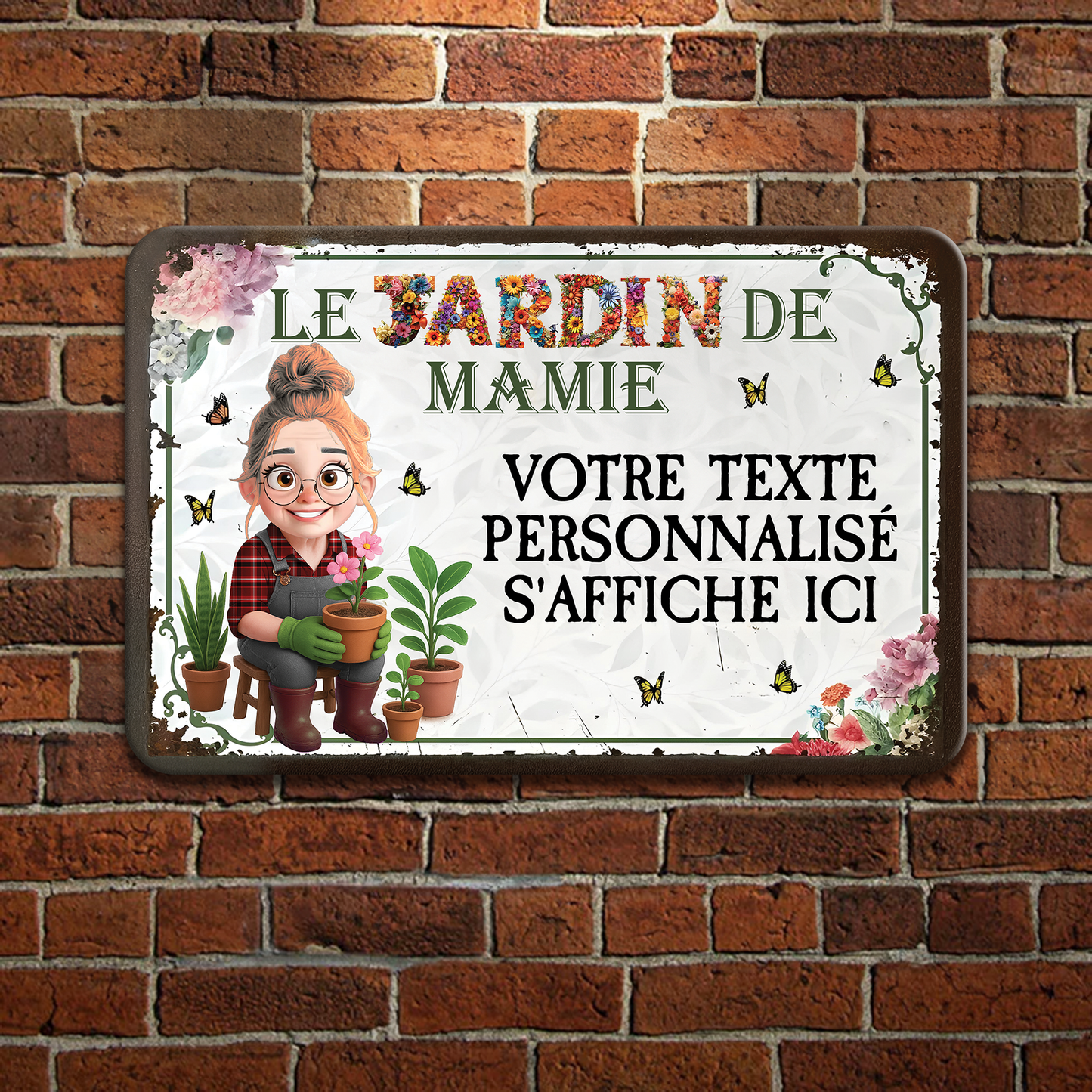 Le Jardin De Mamie – Plaque En Métal Personnalisée