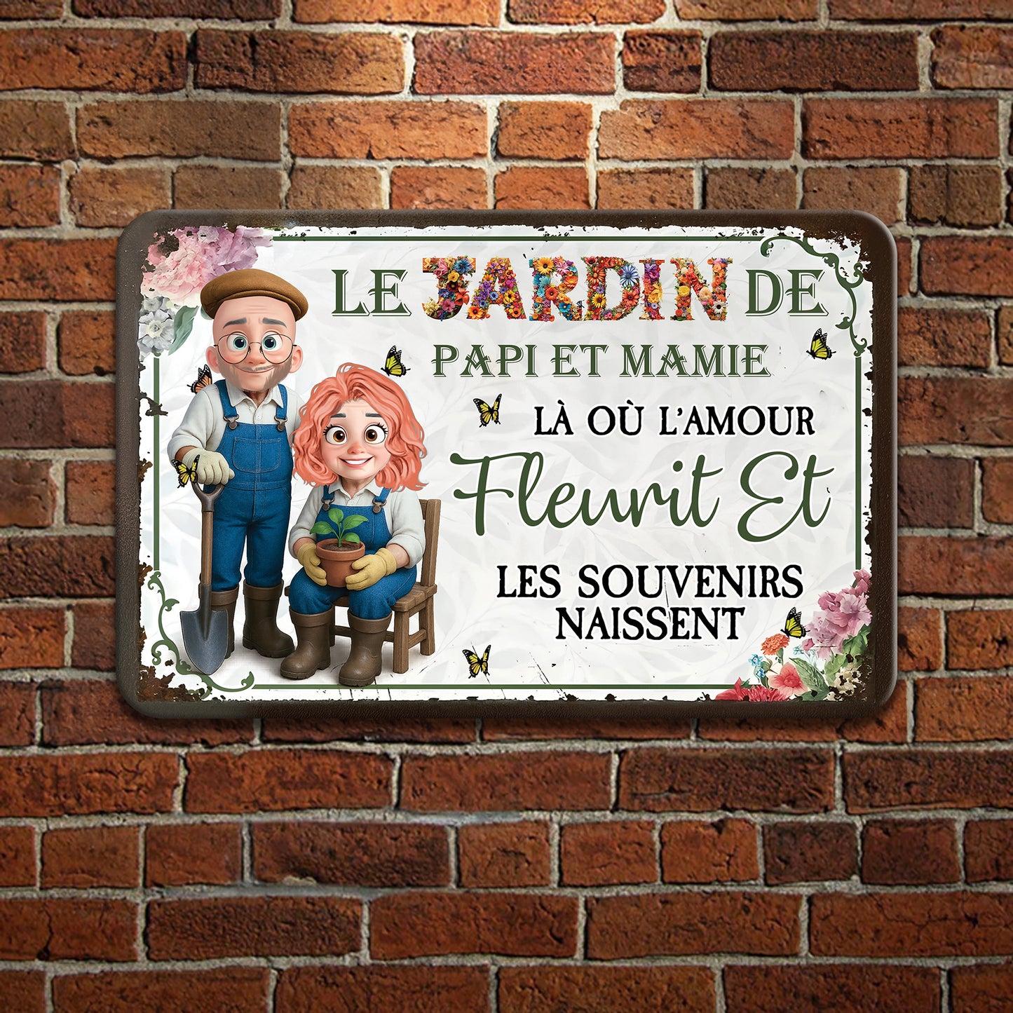 Là Où L'amour Fleurit Et Les Souvenirs Naissent – Plaque En Métal Personnalisée
