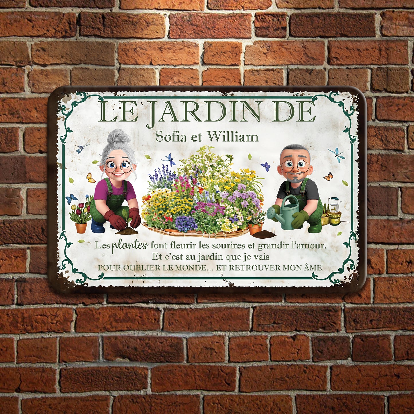 Les Plantes Font Fleurir Les Sourires Et Grandir L’amour – Plaque En Métal Personnalisée