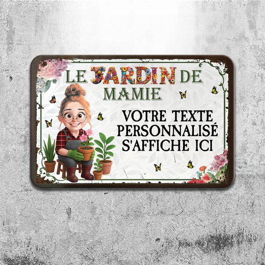 Le Jardin De Mamie – Plaque En Métal Personnalisée