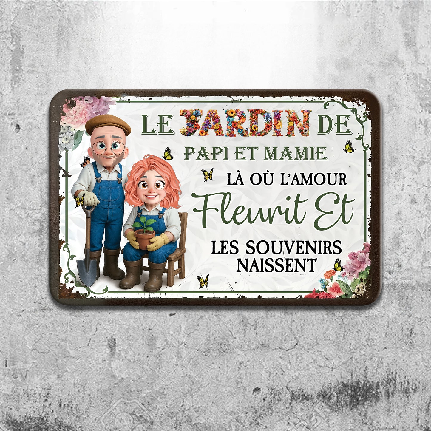 Là Où L'amour Fleurit Et Les Souvenirs Naissent – Plaque En Métal Personnalisée