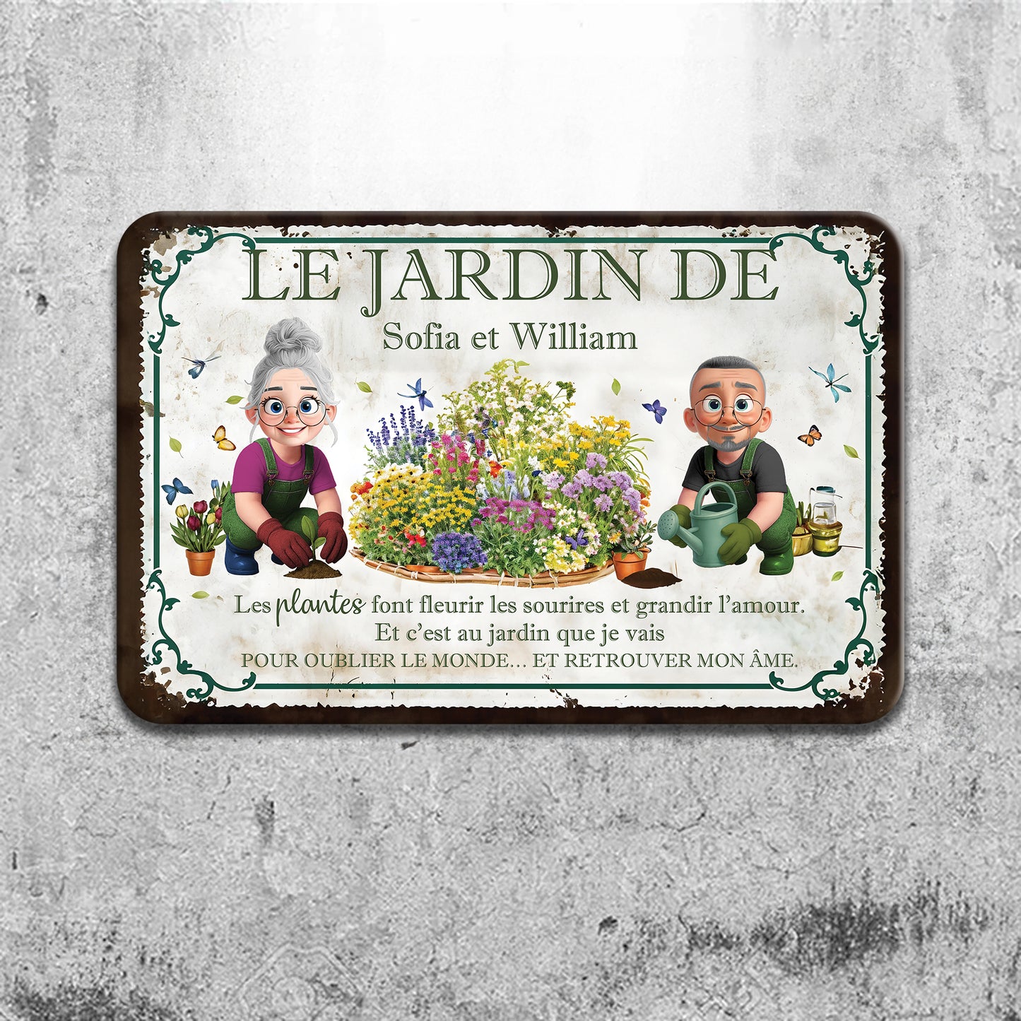 Les Plantes Font Fleurir Les Sourires Et Grandir L’amour – Plaque En Métal Personnalisée