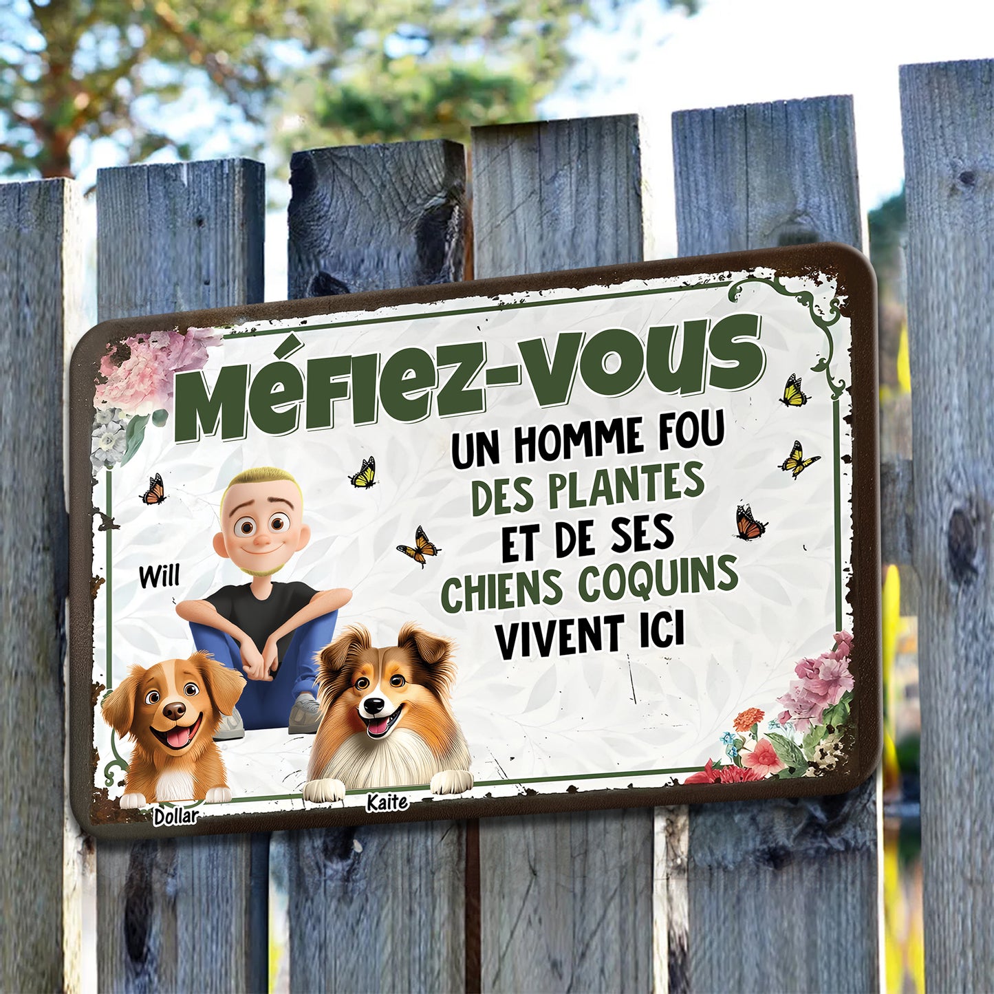 Méfiez-vous Un Homme Fou Des Plantes – Plaque En Métal Personnalisée