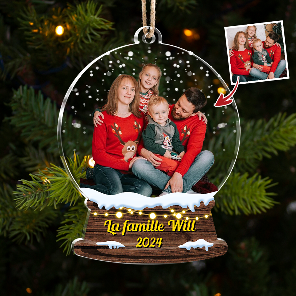 Ornement en Acrylique Personnalisé avec Photo de Famille - Cadeau de Noël Personnalisé pour des Souvenirs Précieux