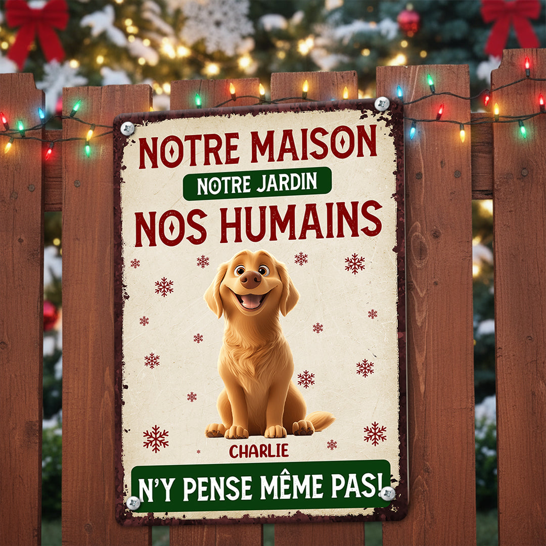 Notre Maison Notre Jardin- Plaque En Métal Personnalisée