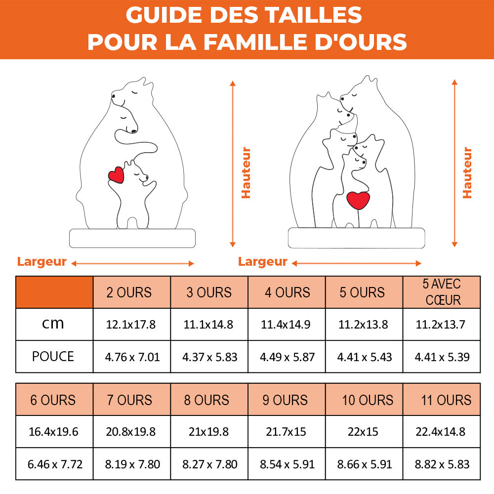 Membres De Famille D'ours En Bois, Avec Chiens Et Chats - Puzzle Personnalisé De Famille D'ours En Bois - Sculptures En Bois Pour Animaux De Compagnie