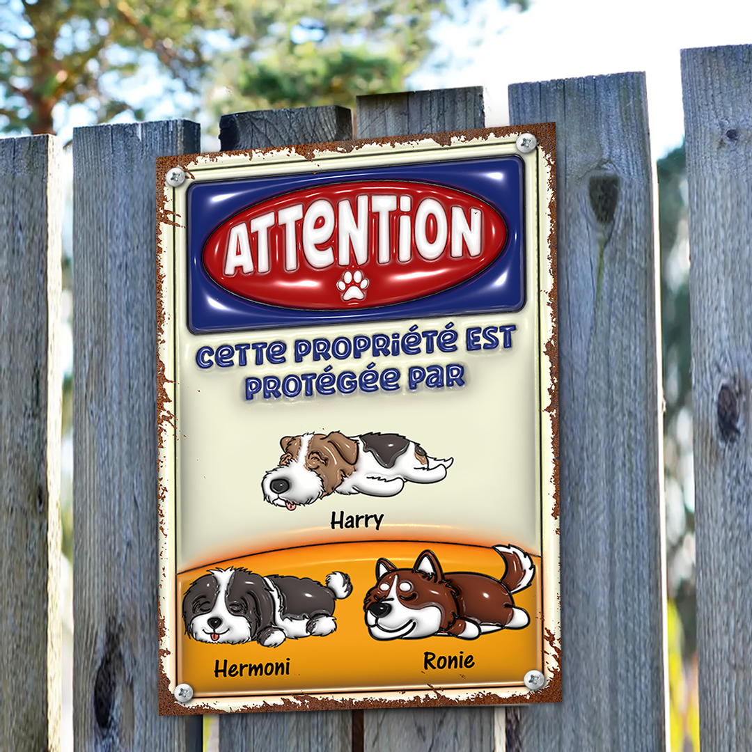 Attention Zone Plaque En Métal - Plaque En Métal Personnalisée