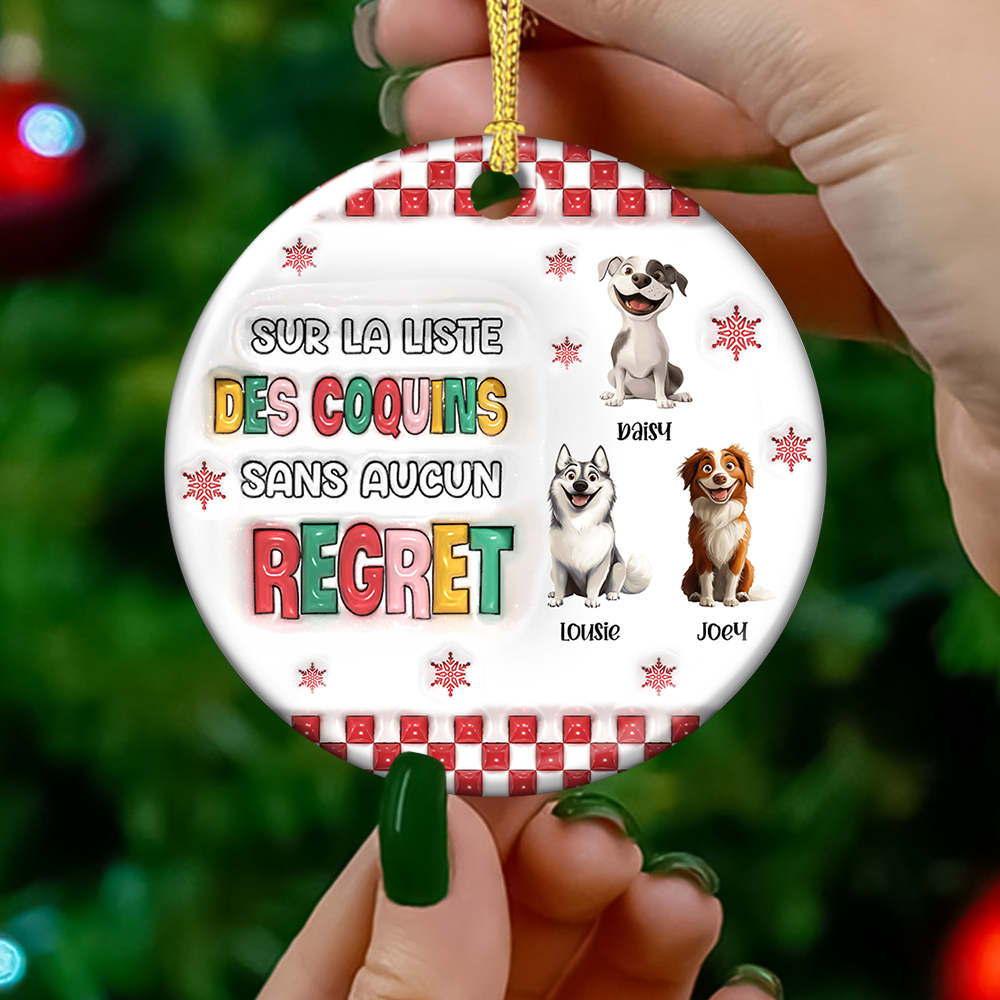 Ornement de Noël en Cristal Personnalisé avec Photo Camion Rouge en Famille - Ornement Joyeux Noël
