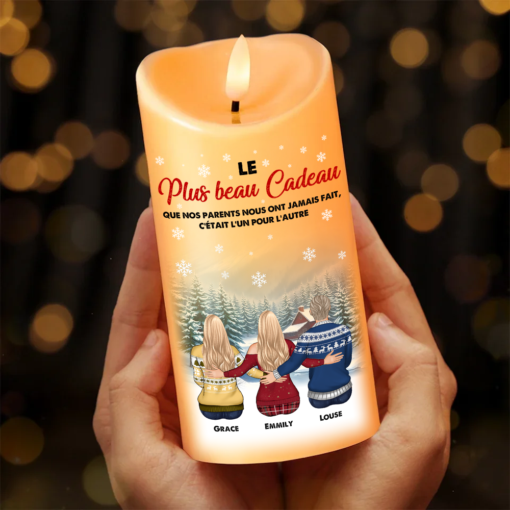 Le Plus Beau Cadeau Que Nos Parents Nous Ont Jamais Fait C'était L'un Pour L'autre - Bougie LED Sans Flamme Personnalisée