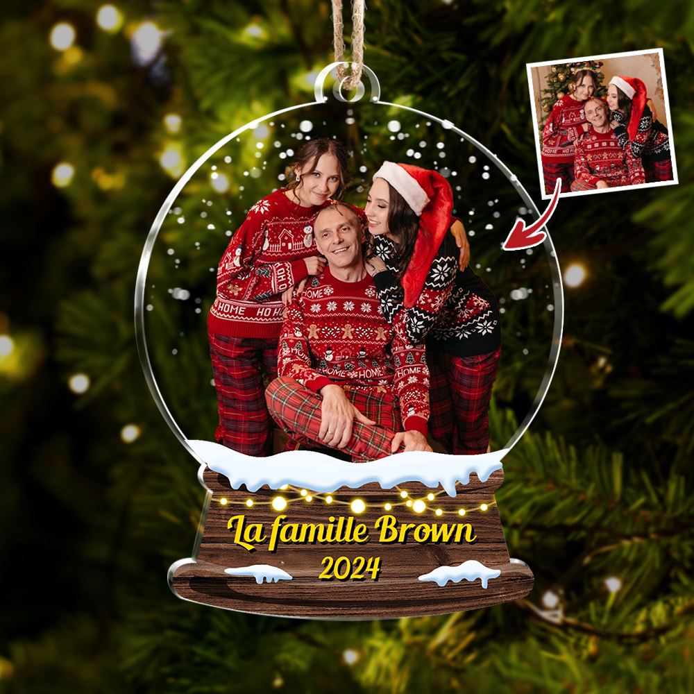 Ornement en Acrylique Personnalisé avec Photo de Famille - Cadeau de Noël Personnalisé pour des Souvenirs Précieux