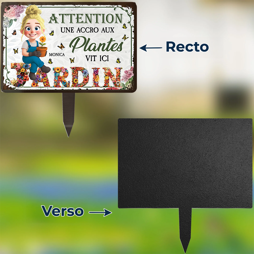 Une Accro Aux Plantes Vit Ici – Piquet De Jardin En Métal