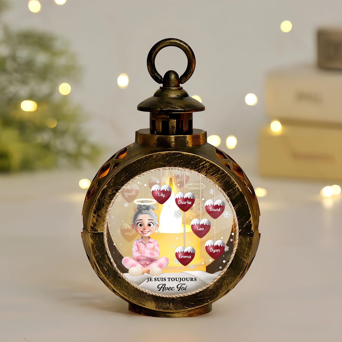 Lanterne Bonhomme de Neige Personnalisée – Décoration de Noël & Cadeau Unique pour la Famille