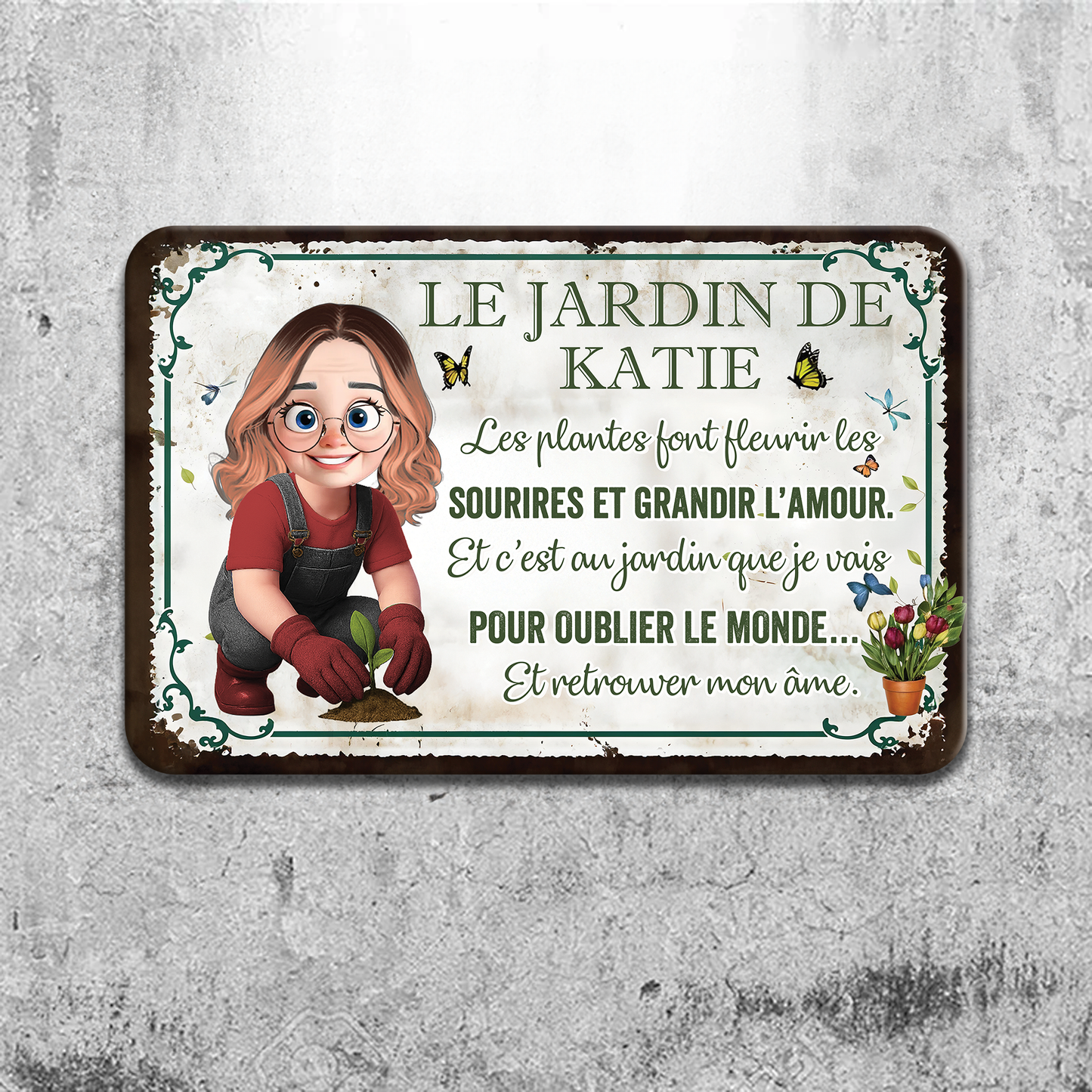 Les Plantes Font Fleurir Les Sourires Et Grandir L’amour – Plaque En Métal Personnalisée