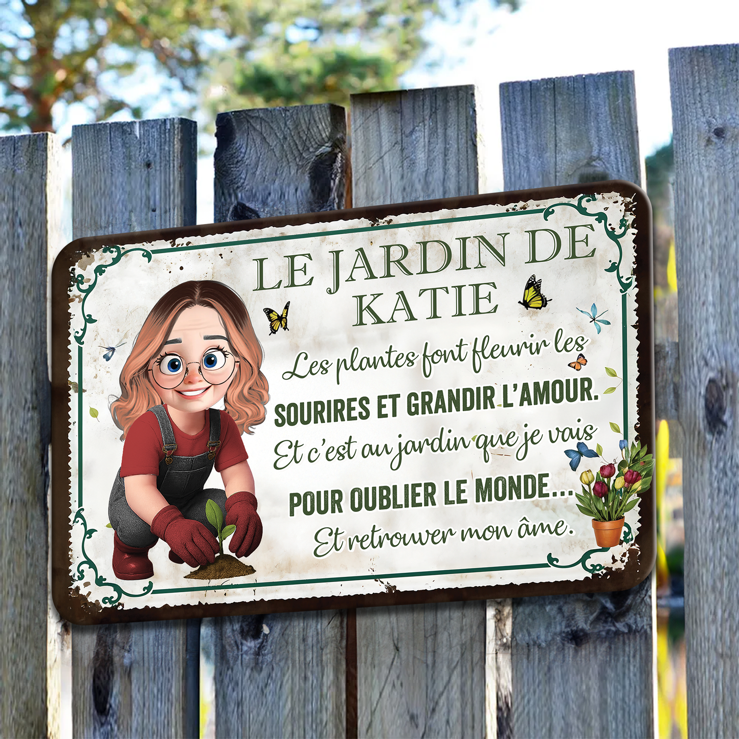 Les Plantes Font Fleurir Les Sourires Et Grandir L’amour – Plaque En Métal Personnalisée