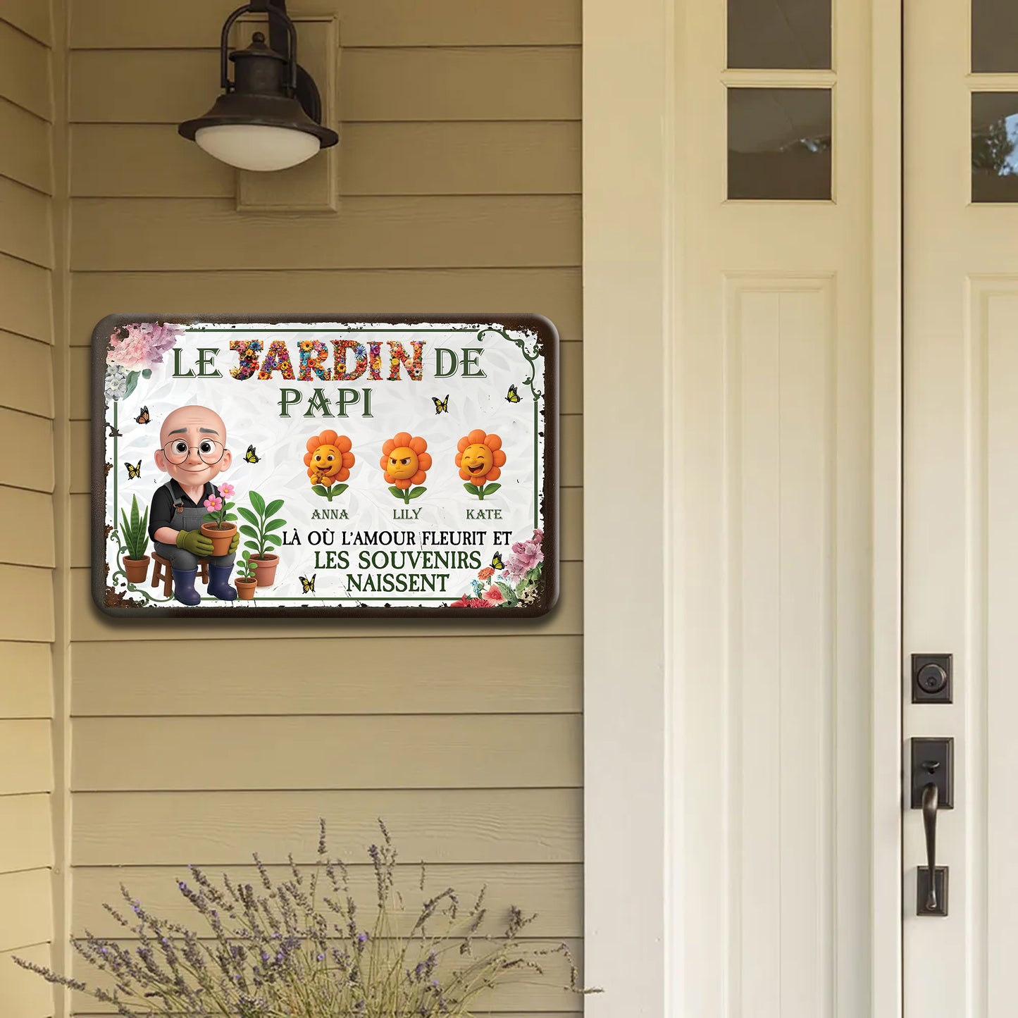 Le Jardin De Papi – Plaque En Métal Personnalisée
