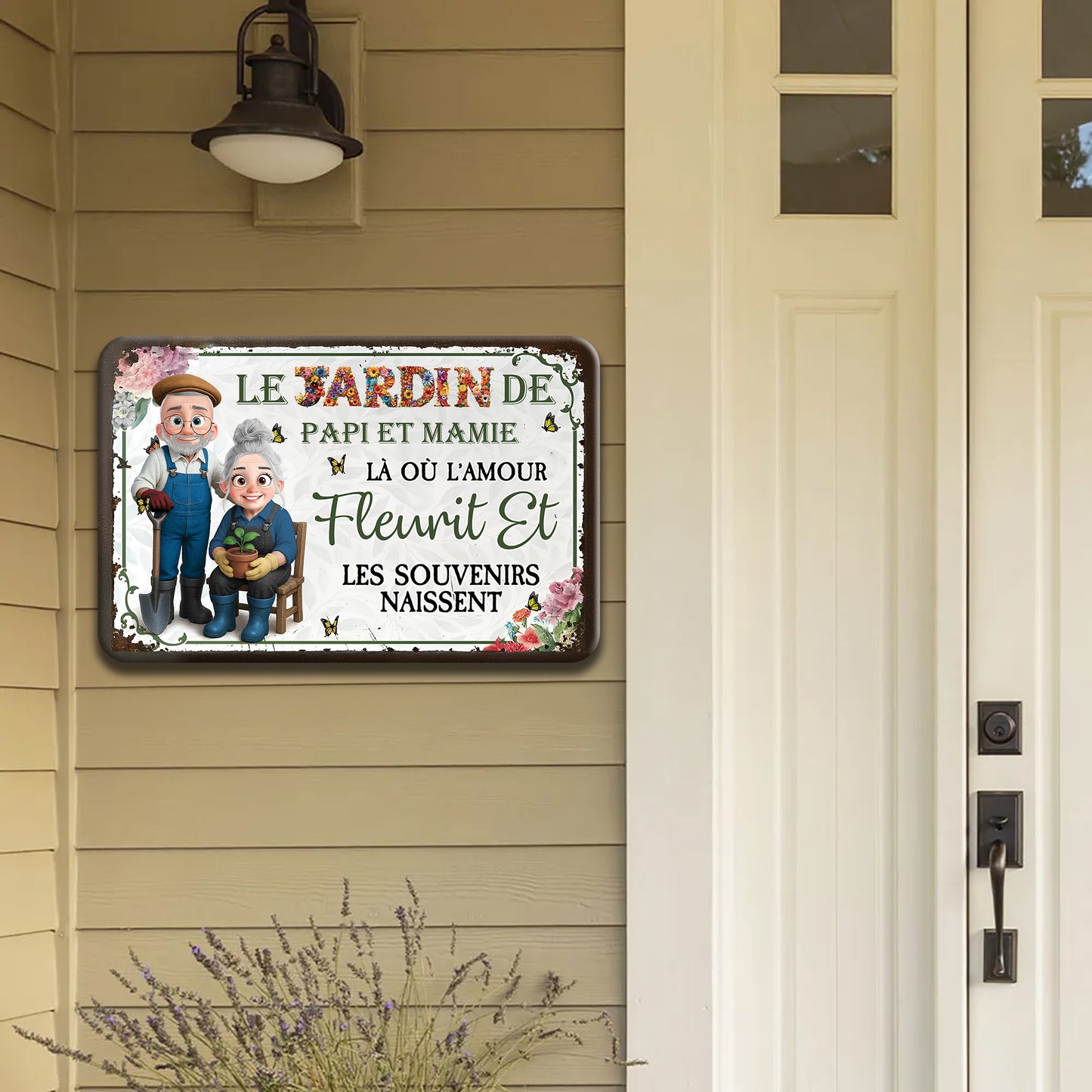 Là Où L'amour Fleurit Et Les Souvenirs Naissent – Plaque En Métal Personnalisée