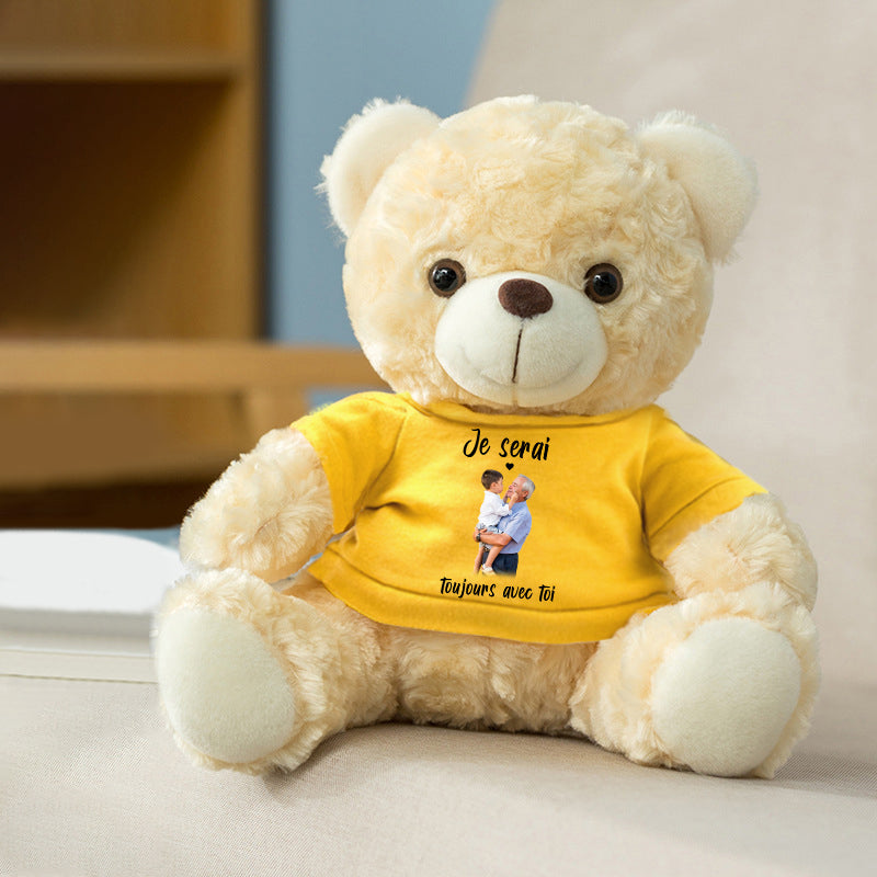 Je Serai Toujours Avec Toi - Oursons En Peluche Avec T-shirt Personnalisé