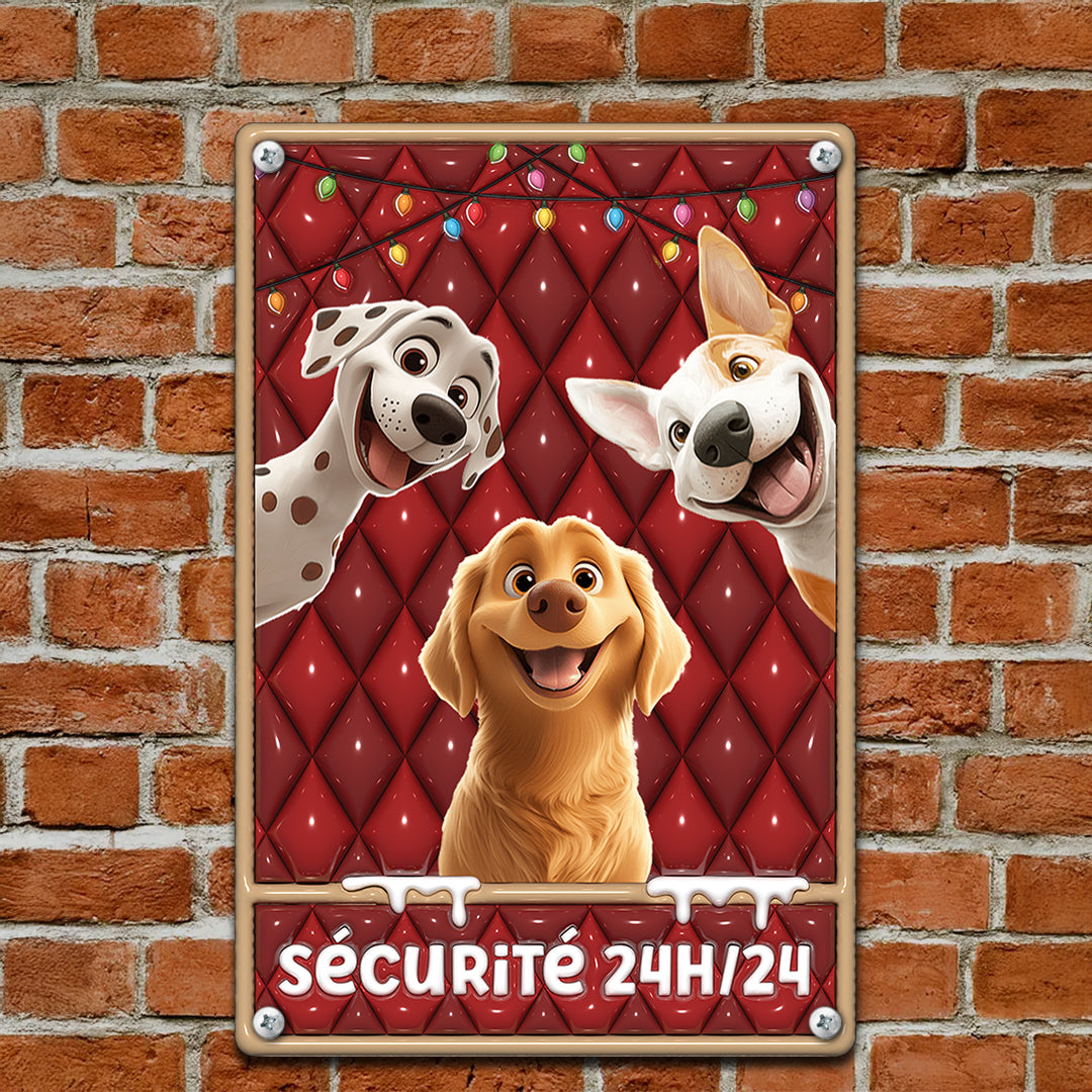Sécurité 24H/24 – Plaque En Métal Personnalisée