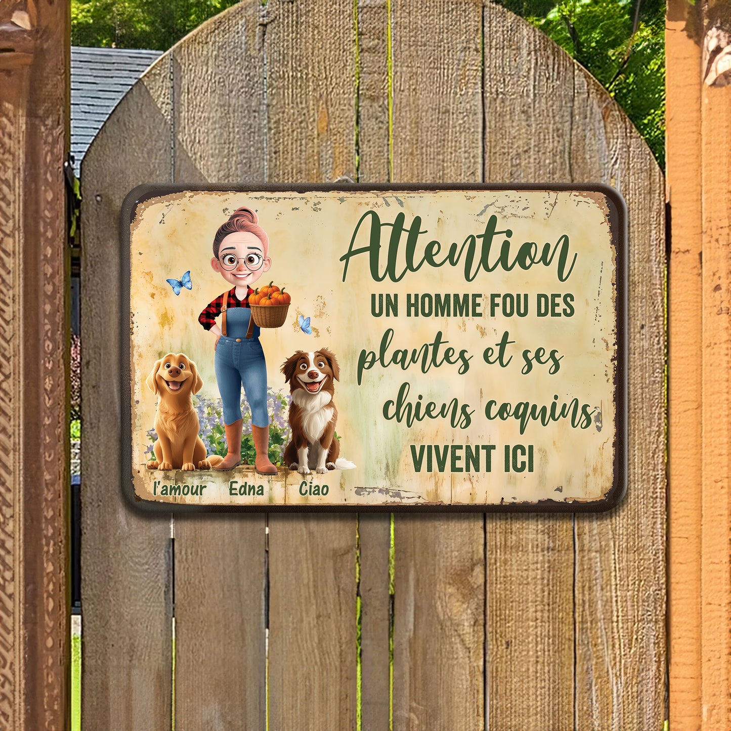 Bienvenue Au Jardin – Plaque En Métal Personnalisée