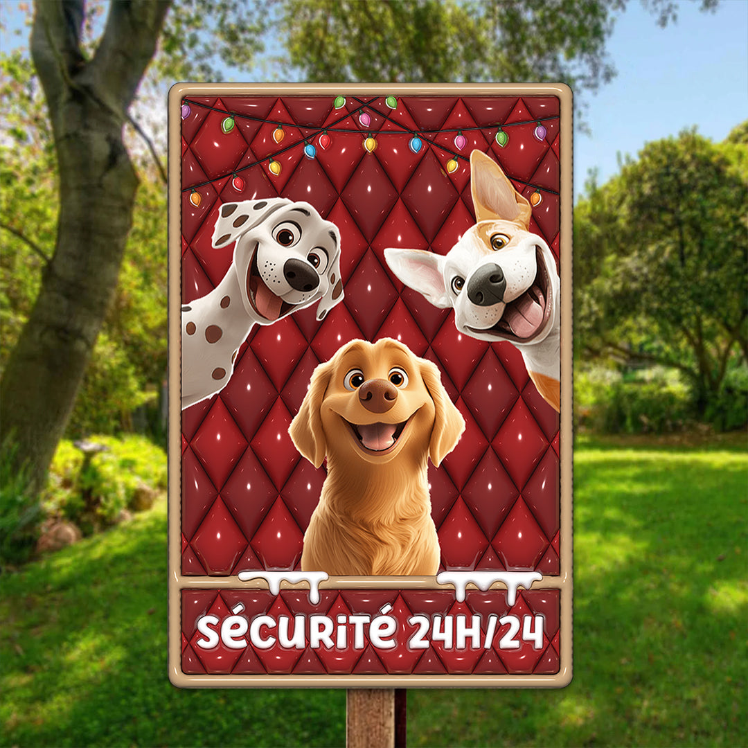 Sécurité 24H/24 – Plaque En Métal Personnalisée