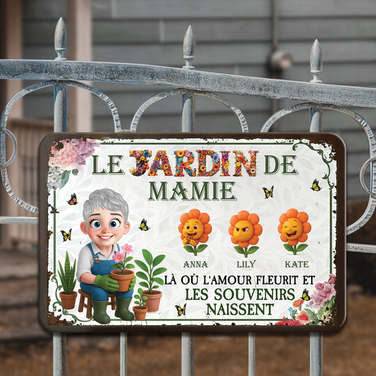 Le Jardin De Mamie – Plaque En Métal Personnalisée