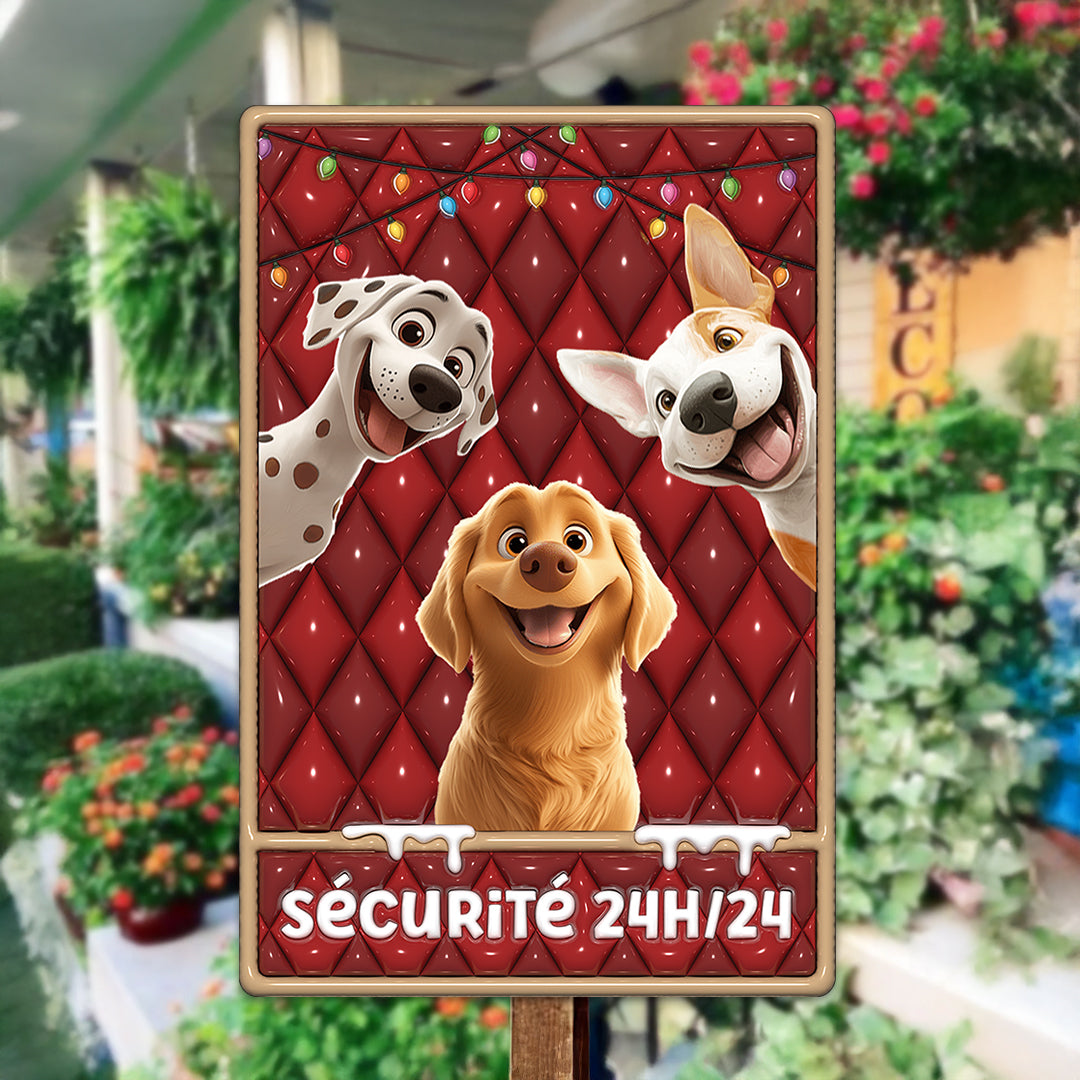 Sécurité 24H/24 – Plaque En Métal Personnalisée