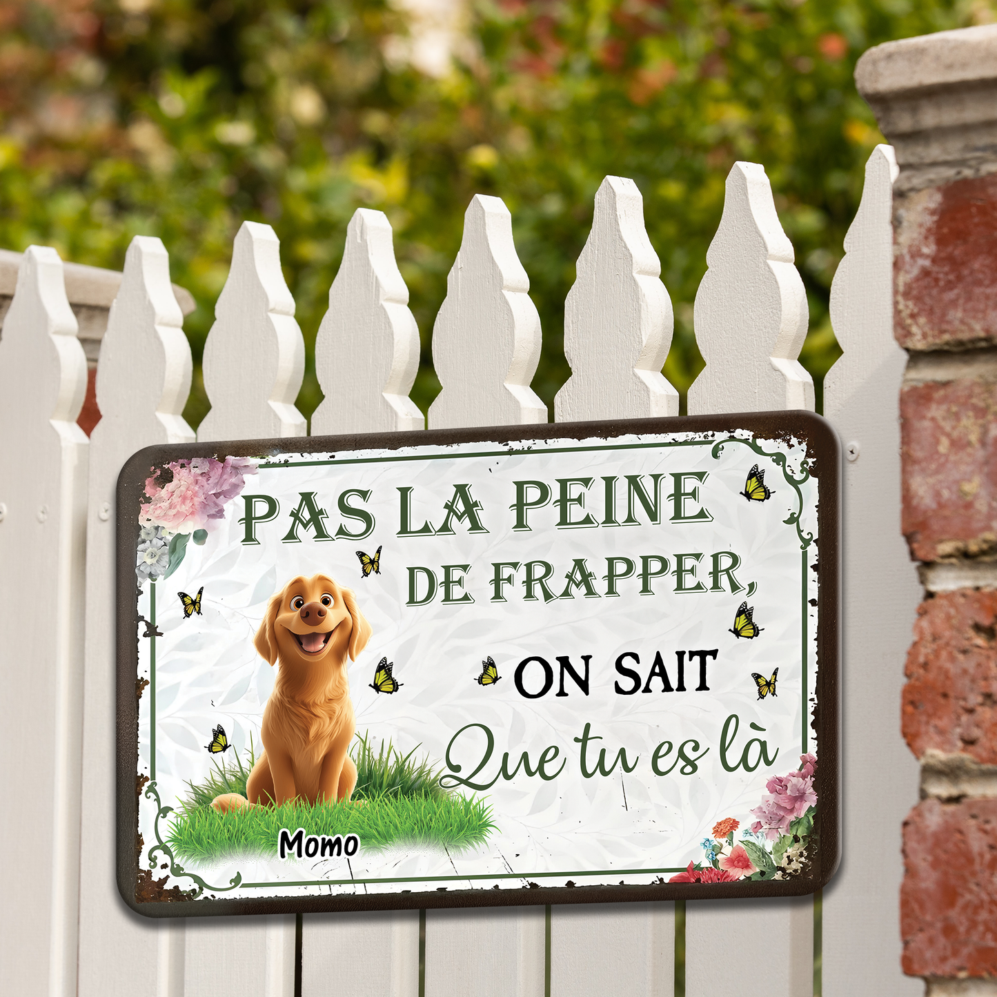 Pas La Peine De Frapper – Plaque En Métal Personnalisée