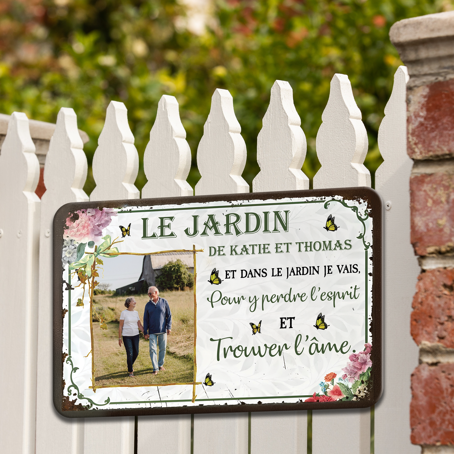 Et Dans Le Jardin Je Vais, Pour Y Perdre L’esprit – Plaque En Métal Personnalisée