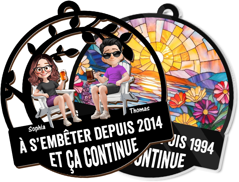 À S’embêter Depuis - Ornement Attrape-Soleil Personnalisé À Suspendre À La Fenêtre