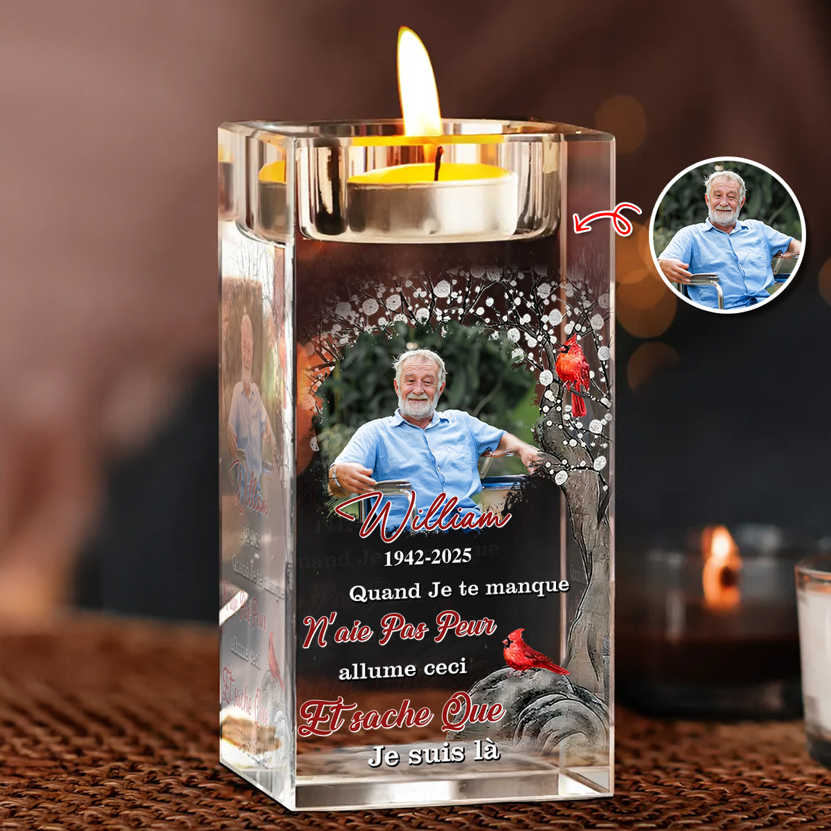 Quand Je Te Manque Personnalisé En Cristal Avec Photo – Toujours Dans Mes Pensées