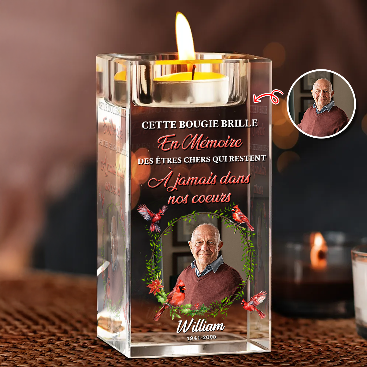 À Jamais Dans Nos Cœurs Personnalisé En Cristal Avec Photo – Toujours Dans Mes Pensées