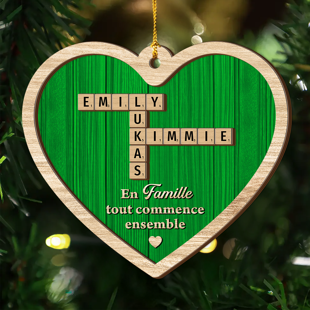 En Famille, Tout Commence Ensemble - Ornement Attrape-Soleil Personnalisé À Suspendre À La Fenêtre