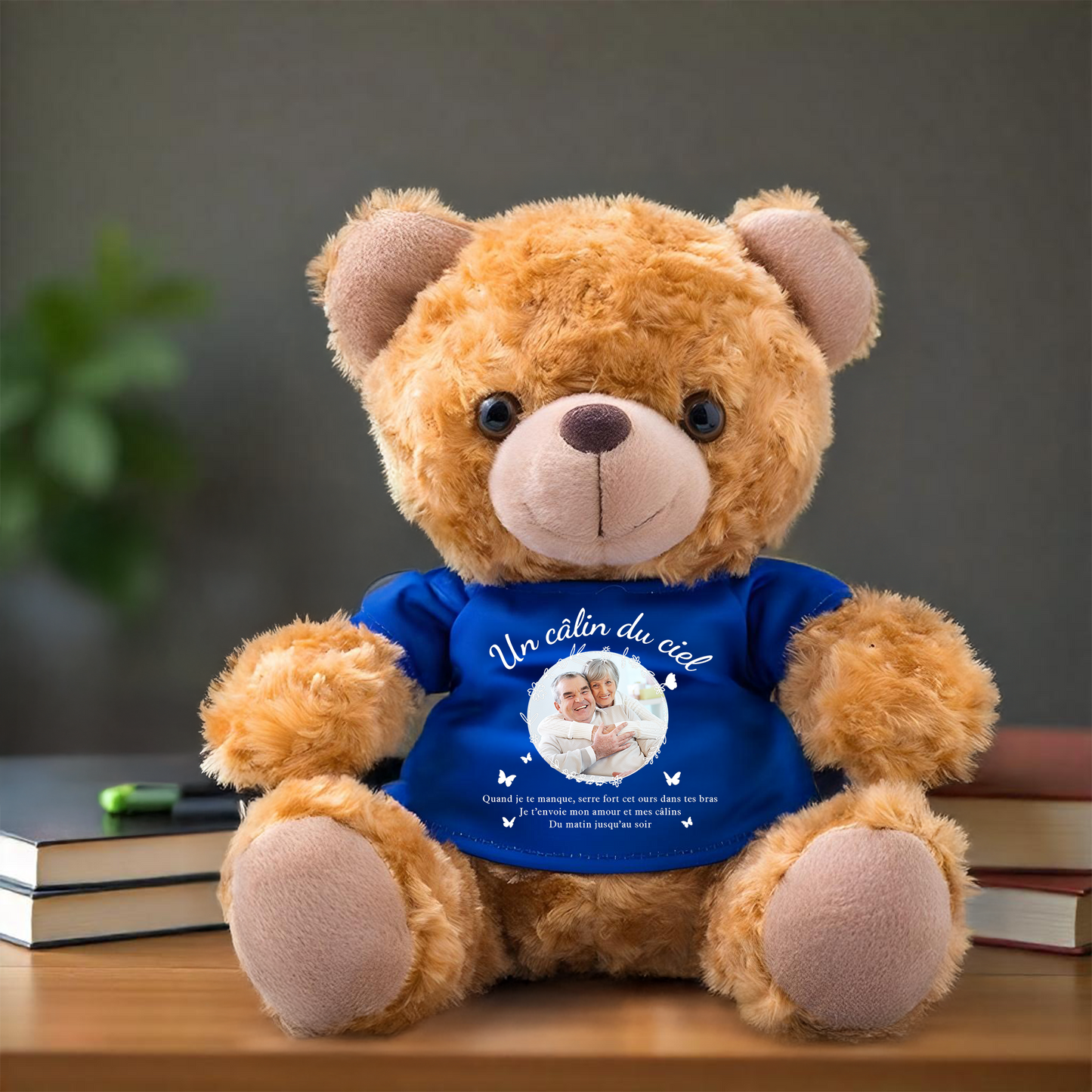 Un Câlin Du Ciel - Oursons En Peluche Avec T-shirt Personnalisé