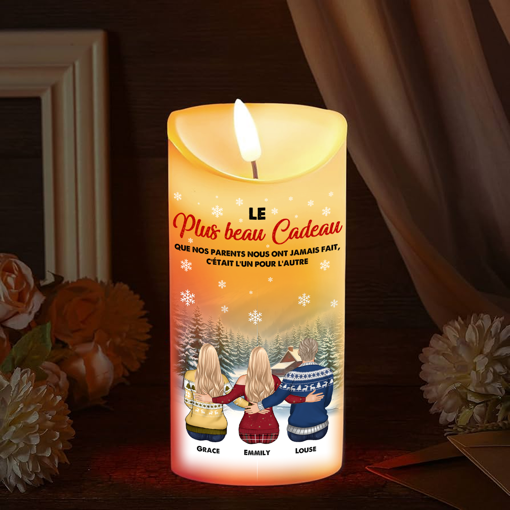 Le Plus Beau Cadeau Que Nos Parents Nous Ont Jamais Fait C'était L'un Pour L'autre - Bougie LED Sans Flamme Personnalisée