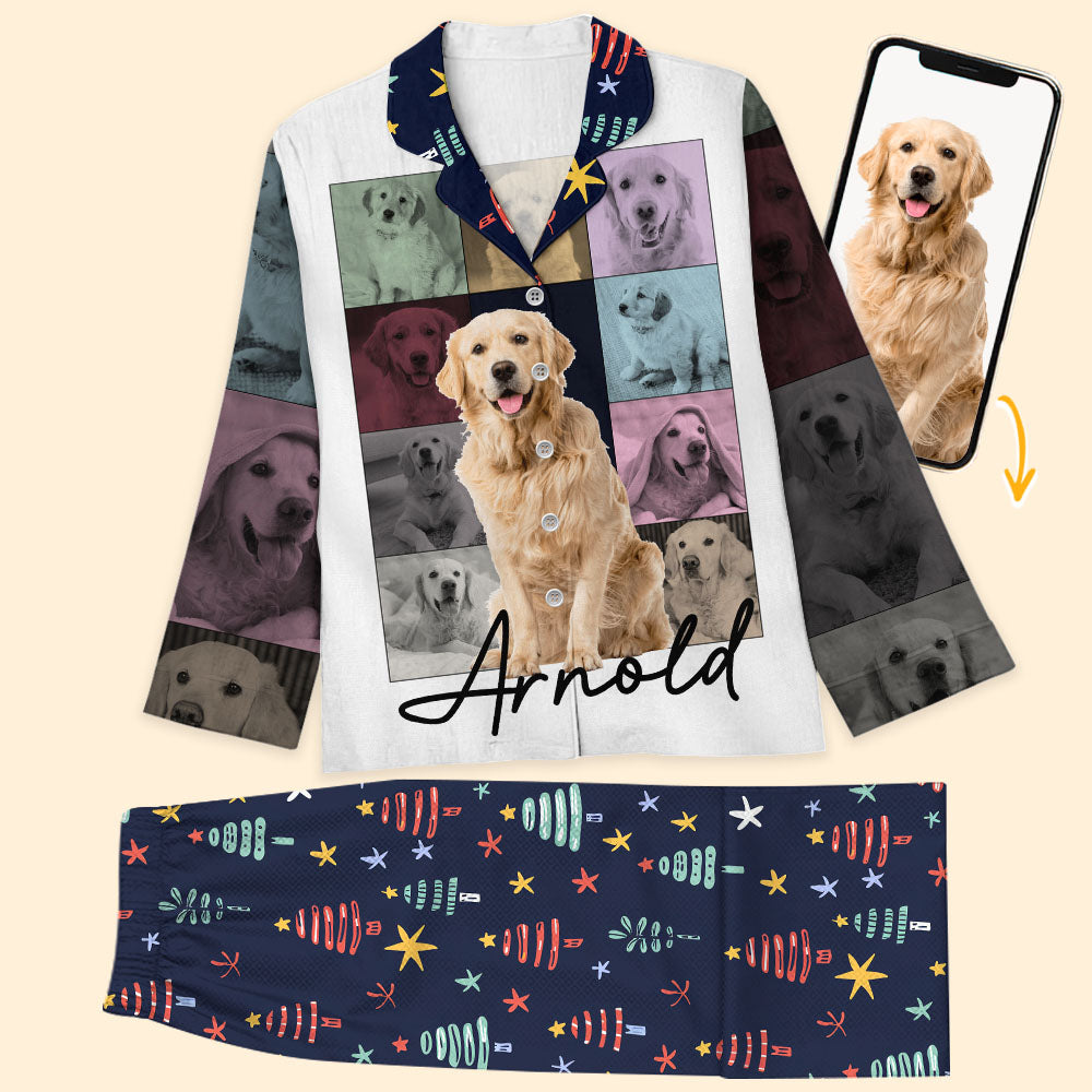 Set Pyjama Personnalisé avec Photo de Chien & Chat - Cadeaux de Noël pour Amoureux des Animaux