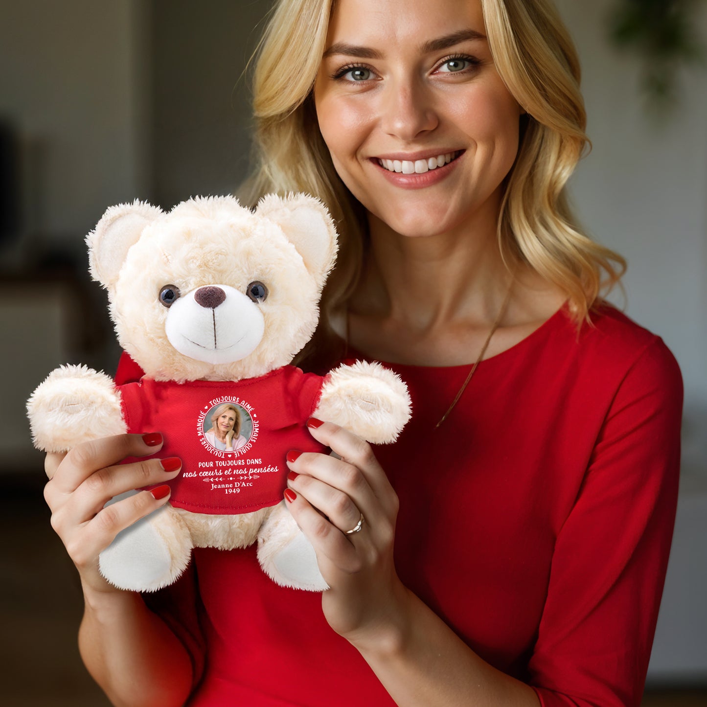 Pour Toujours Dans Nos Cœurs Et Nos Pensées - Oursons En Peluche Avec T-shirt Personnalisé