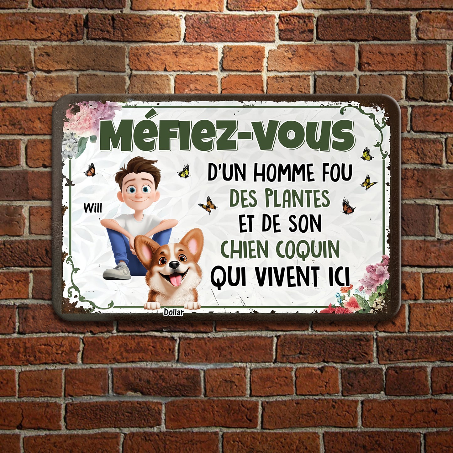 Méfiez-vous Un Homme Fou Des Plantes – Plaque En Métal Personnalisée